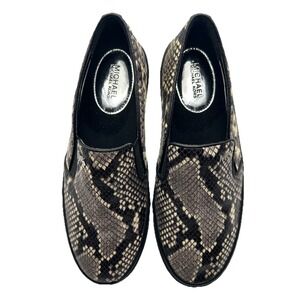 Michael Kors Snake Print Slip On Loafers Comfort Casual Shoes Size 7.5